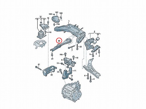 エンジンマウントブッシュ リア VW(フォルクスワーゲン) [6Q0199851AL]