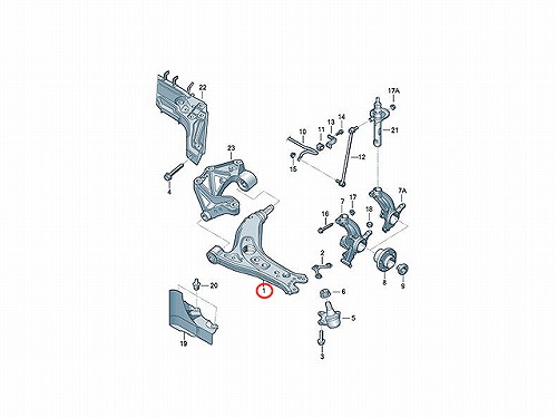 ロアアーム(コントロールアーム) フロント 左右共通 VW(フォルクスワーゲン) [6Q0407151L]