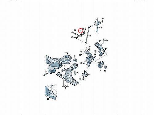 純正 スタビライザーブッシュ フロント 左右共通 VW(フォルクスワーゲン) [6Q0411314P]