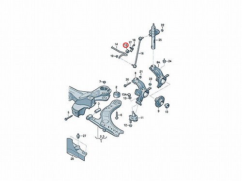 スタビライザーブッシュ フロント 左右共通 AUDI(アウディ) [6Q0411314R]