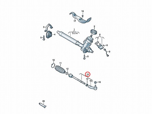タイロッド(ラックエンド)ASSY フロント 右側 VW(フォルクスワーゲン) [6Q0423804P]