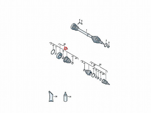 ドライブシャフトブーツキット フロント インナー VW(フォルクスワーゲン) [6Q0498201B]
