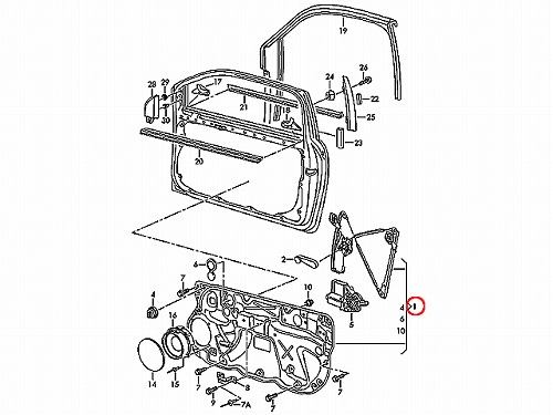 パワーウインドウレギュレーター フロント 左側 VW(フォルクスワーゲン) [6Q3837461K]