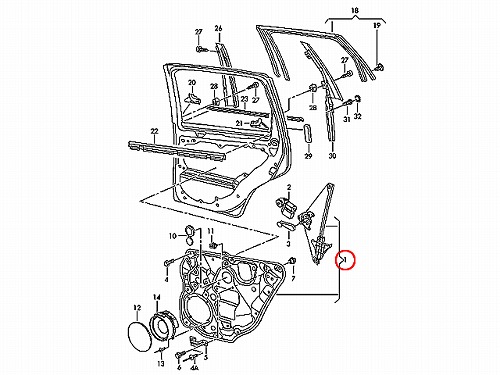 パワーウインドウレギュレーター リア 左側 VW(フォルクスワーゲン) [6Q4839461E]