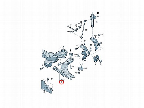 ロアアーム(コントロールアーム) フロント 左側 AUDI(アウディ) [6R0407151B]