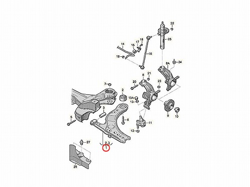 ロアアーム(コントロールアーム) フロント 右側 AUDI(アウディ) [6R0407152F]
