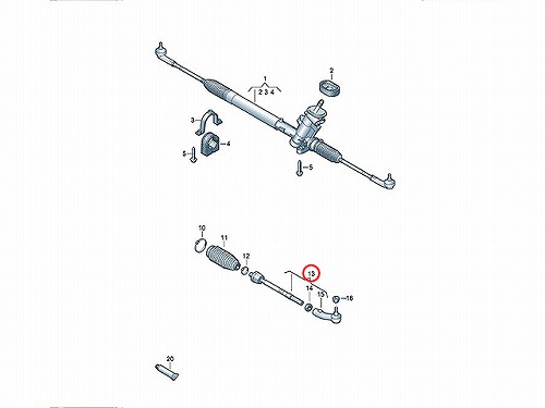 タイロッド(ラックエンド)ASSY 右側 AUDI(アウディ) [6R0423804D]