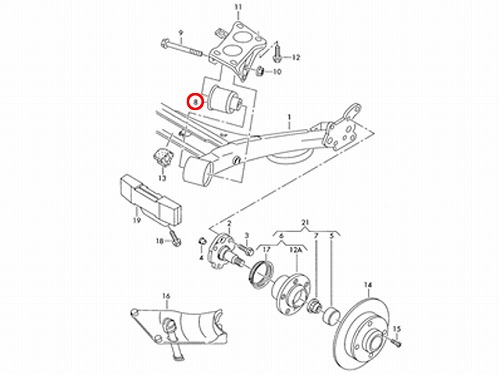 ロアアームブッシュ(コントロールアームブッシュ) リア VW(フォルクスワーゲン) [6R0501541A]