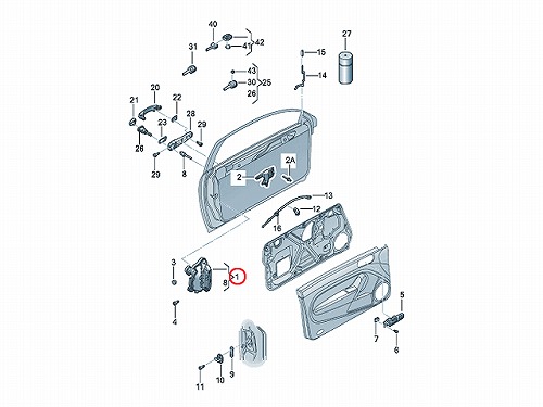 純正 ドアロック アクチュエーター フロント 右側 VW(フォルクスワーゲン) [6X2837014C]