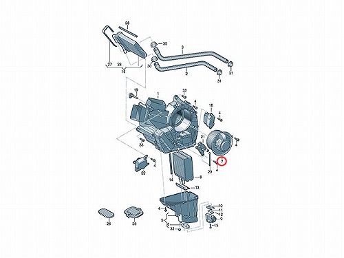 エアコンブロアモーター(ファン) リア用 VW(フォルクスワーゲン) [7E0819021A]