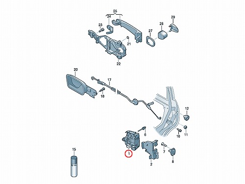 純正 ドアロック アクチュエーター リア 左側 VW(フォルクスワーゲン) [7L0839015D]