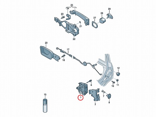 純正 ドアロック アクチュエーター リア 右側 VW(フォルクスワーゲン) [7L0839016D]