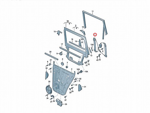 パワーウインドウレギュレーター リア 右側 VW(フォルクスワーゲン) [7L0839462D]