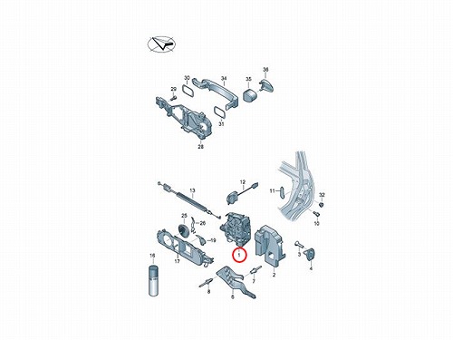 ドアロック アクチュエーター リヤ 右側 VW(フォルクスワーゲン) [7L6839016D]