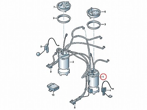 燃料ポンプ(フューエルポンプ) 左側 VW(フォルクスワーゲン) [7L6919087F]