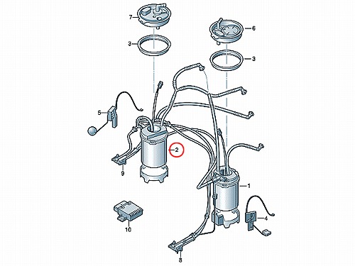 燃料ポンプ(フューエルポンプ) 右側 VW(フォルクスワーゲン) [7L6919087G]