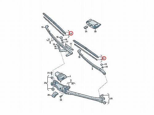 ワイパーブレード 左右セット フロント用 VW(フォルクスワーゲン) [7L6955425B]