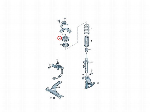 アッパーマウント フロント VW(フォルクスワーゲン) [7N0412331]
