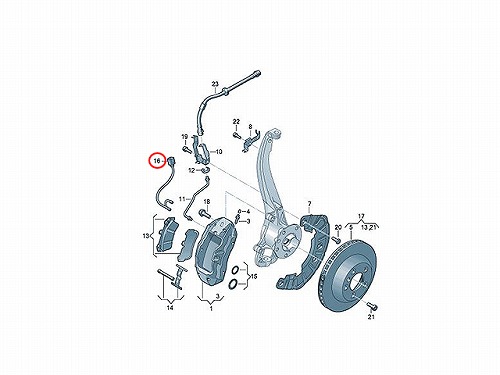 ブレーキパッドセンサー(ディスクパッドセンサー) フロント VW(フォルクスワーゲン) [7P0907637]