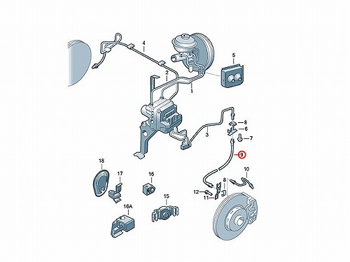 ブレーキホース フロント AUDI(アウディ) [8D0611707D]