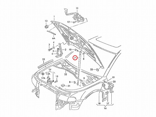 ボンネットダンパー(エンジンフードダンパー) AUDI(アウディ) [8D0823359B]