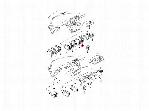 純正 ハザードスイッチ AUDI(アウディ) [8D0941509D01C]