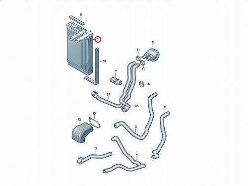 ヒーターコア(熱交換器) VW(フォルクスワーゲン) [8D2819031A]