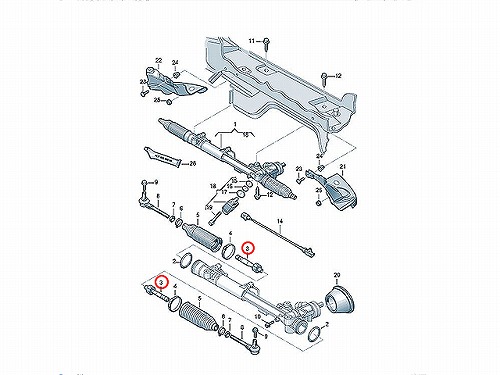 インナータイロッド(ラックエンド) 左右共通 AUDI(アウディ) [8E0422821C]