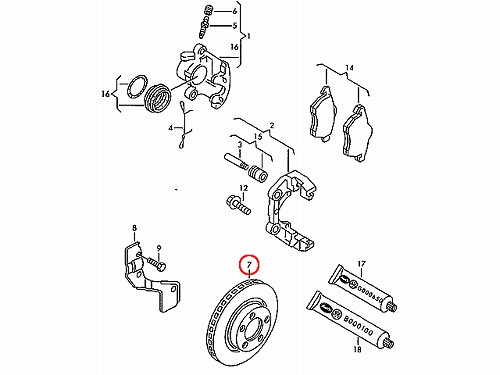 ブレーキローター(ディスクローター) フロント VW(フォルクスワーゲン) [8E0615301Q]