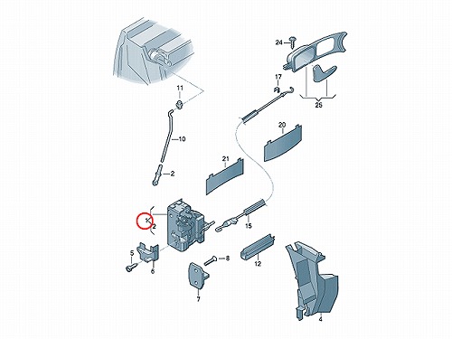純正 ドアロック アクチュエーター フロント 左側 AUDI(アウディ) [8E2837015AA]
