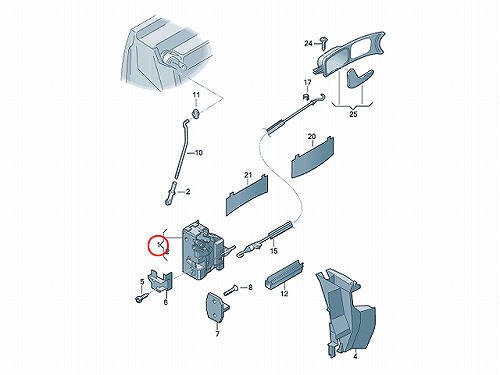 純正 ドアロック アクチュエーター フロント 右側 AUDI(アウディ) [8E2837016AA]