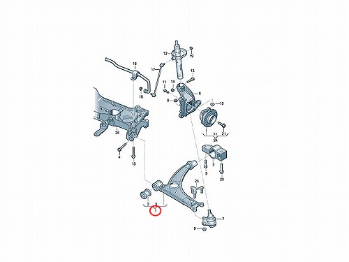 ロアアーム(コントロールアーム) フロント 左右共通 AUDI(アウディ) [8J0407151D]