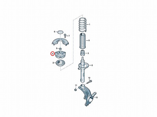 アッパーマウント フロント 左右共通 AUDI(アウディ) [8J0412331]