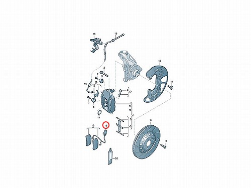 ブレーキパッドセンサー(ディスクパッドセンサー) フロント AUDI(アウディ) [8J0615437]