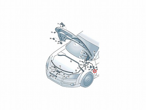 ブラケット(ボンネットオープナーレバー) AUDI(アウディ) [8J2823633C]