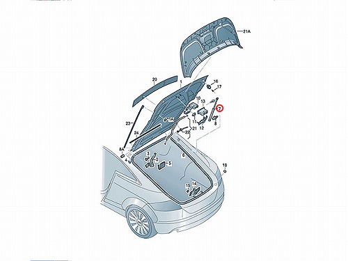 リアゲートダンパー(テールゲートショック) 左右共通 AUDI(アウディ) [8J8827552A]