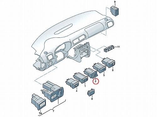 ハザードスイッチ(ウインカーリレー) AUDI(アウディ) [8L0941509L]