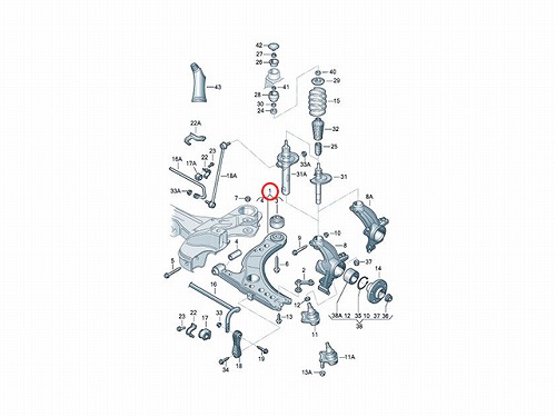 ロアアーム(コントロールアーム) フロント 左側 VW(フォルクスワーゲン) [8N0407151D]