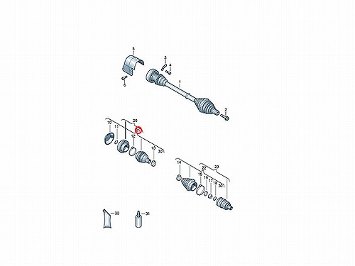 ドライブシャフトブーツキット フロント インナー VW(フォルクスワーゲン) [8N0498201A]