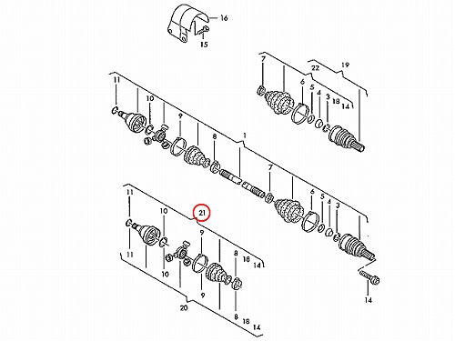 ドライブシャフトブーツキット フロント インナー VW(フォルクスワーゲン) [8N0498201B]