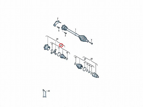 ドライブシャフトブーツキット フロント インナー AUDI(アウディ) [8N0498201D]