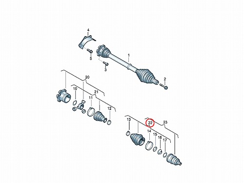 純正 ドライブシャフトブーツキット フロント アウター AUDI(アウディ) [8N0498203A]