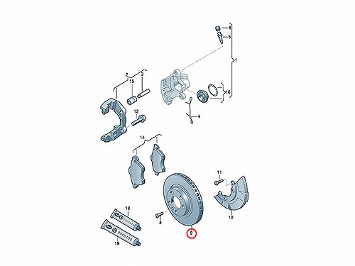 ブレーキローター(ディスクローター) フロント AUDI(アウディ) [8N0615301A]