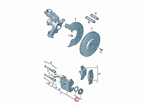 ブレーキキャリパー リペア シールキット フロント VW(フォルクスワーゲン) [8N0698471]