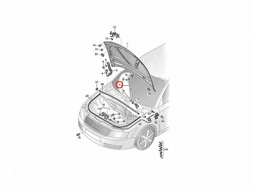 ボンネットダンパー(エンジンフードダンパー) AUDI(アウディ) [8P0823359C]