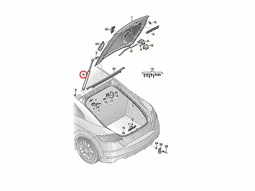 純正 リアゲートダンパー(テールゲートショック) 左右共通 AUDI(アウディ) [8S8827552D]