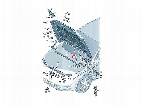 ボンネットダンパー(エンジンフードダンパー) AUDI(アウディ) [8T0823359]
