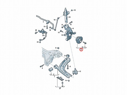 ホイール ハブベアリング フロント 左右共通 VW(フォルクスワーゲン) [8V0498625A]