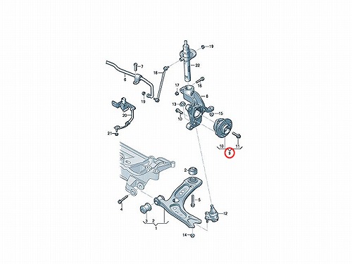 ホイール ハブベアリング フロント 左右共通 AUDI(アウディ) [8V0498625]