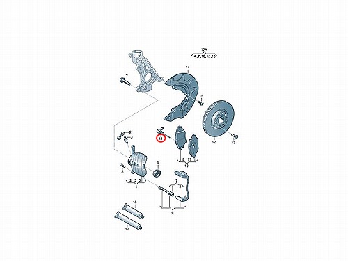 ブレーキパッドセンサー(ディスクパッドセンサー) フロント VW(フォルクスワーゲン) [8V0615437]